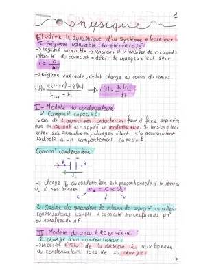 Sujet Bac Dynamique d'un Système Électrique - Cours et Exercices Condensateur Terminale