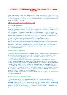 Les conséquences de la Première Guerre mondiale : causes et impacts sociaux, économiques et politiques
