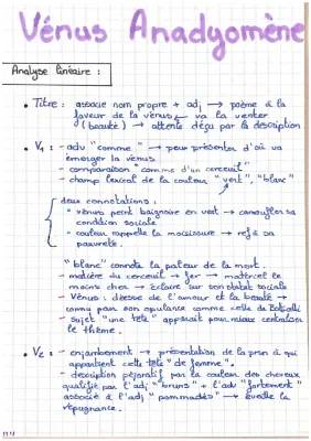 Découvre Vénus Anadyomène: Analyse Linéaire Rimbaud en PDF