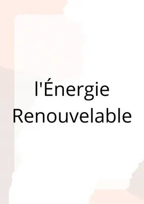 L'énergie renouvelable