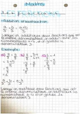 Apprends À Additionner et Soustraire des Fractions avec des Exercices Simples!