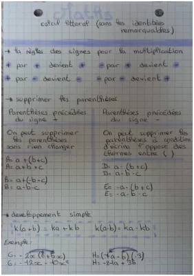 Le calcul littéral sans les identités remarquables