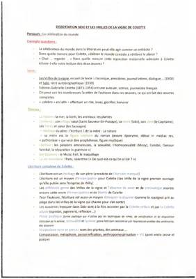 Dissertation Sido et Les Vrilles de la Vigne Colette : Résumé et Analyse