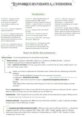 Analyser les dynamiques des puissances internationales cours - HGGSP, Francophonie et Empire Ottoman