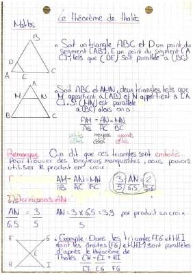 Exercices Corrigés du Théorème de Thalès pour les Élèves de 3ème et 4ème