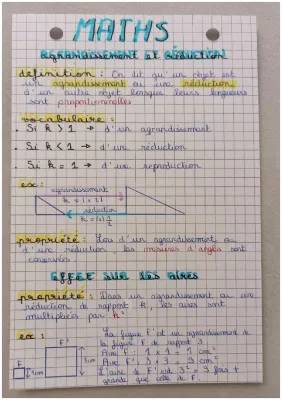 Agrandissement et Réduction : Exercices et Cours pour le Collège PDF