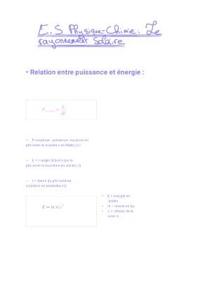 Le Rayonnement Solaire - 1ère Enseignement Scientifique PDF Exercice Corrigé