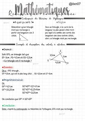 Contraposée du Théorème de Pythagore et Thalès - Formule et Exercice Corrigé