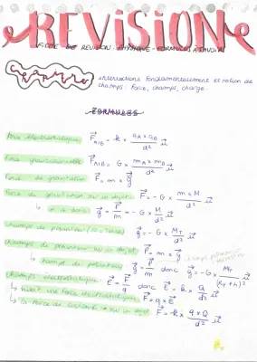 Cours PDF de Gravitation Universelle et Champ Électrostatique pour les Nuls