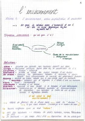 Fiches de révisions HGGSP Environnement: Exploitation, Protection et Préservation