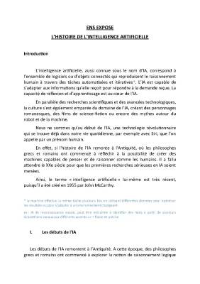 L’histoire de l’IA : PDF, résumé, création et plus