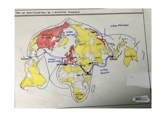 Carte des Routes Maritimes Mondiales et Maritimisation de l'Économie