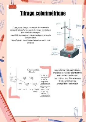 Titrage Colorimétrique: Protocole, Exercice Corrigé, Formule et Cours PDF