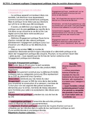 Comment expliquer l'engagement politique dans les sociétés démocratiques - Dissertation et Fiche de Révision pour les Jeunes