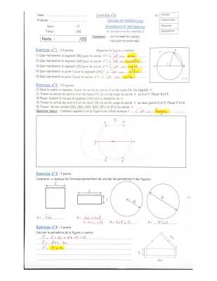 Exercices Math : Calculer Périmètres et Tracer des Cercles