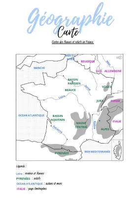 Carte de France : Fleuves, Montagnes et Villes à Imprimer