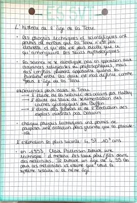 Fiche de révision: L'histoire de l'âge de la Terre et Frise Chronologique