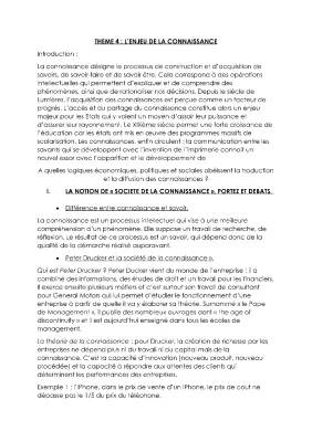 L'Enjeu de la Connaissance - Fiche de Révision PDF et Dissertations Corrigées HGGSP