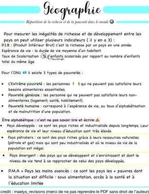 Découvre les Indicateurs de Développement des Pays et la Répartition de la Richesse Mondiale