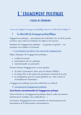 Fiche de révision: Comment expliquer l'engagement politique dans les sociétés démocratiques ?