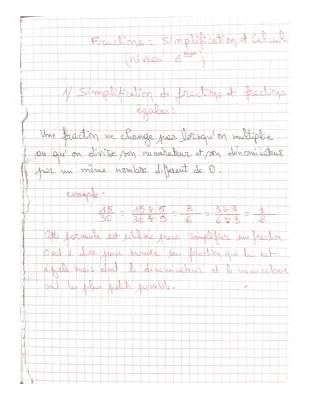 Simplifier des Fractions - Exercices 6ème PDF et Corrigés