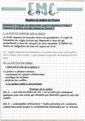 La justice en France 4ème: PDF, Quiz, Exposé et Principes