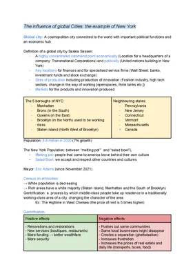 The influence of global cities: New York