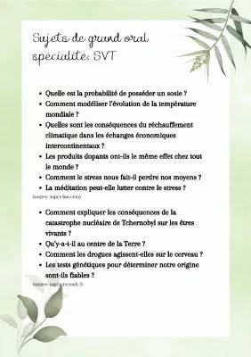 Découvre les sujets cools du Grand Oral SVT et des maths pour l'environnement