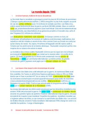 Les Conséquences de la Seconde Guerre Mondiale et la Création de l'ONU