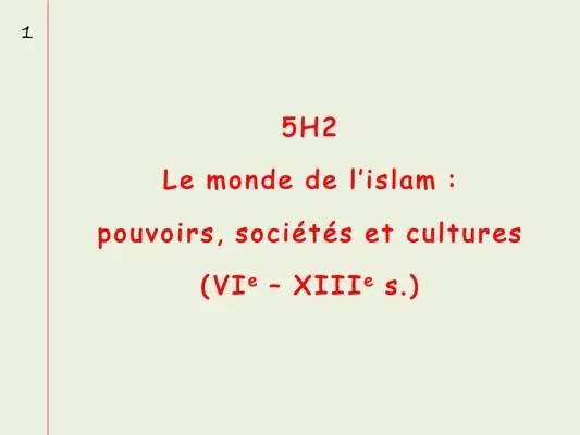 Fiche Révision Islam 5ème: Le Monde Arabo-Musulman et Les Contacts avec les Chrétiens