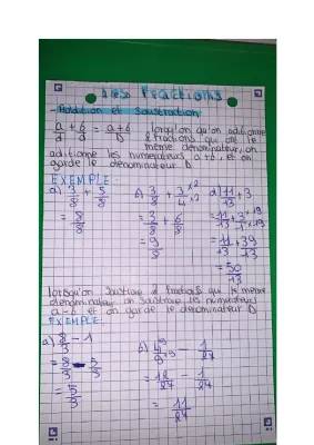 Exercices et Cours sur les Fractions 3ème et 4ème - PDF Corrigé