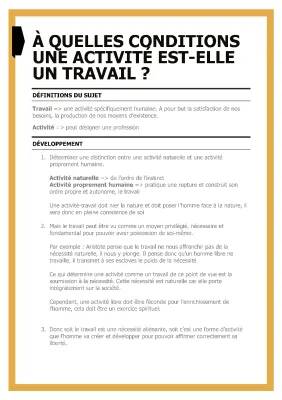 Pourquoi l'homme travaille-t-il ? Exemple et Exposé sur les Conditions de Travail