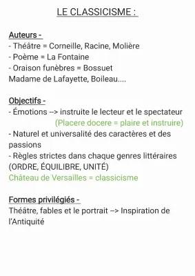 Découvre le Classisme Littéraire Français : Auteurs, Œuvres et Règles du Théâtre Classique