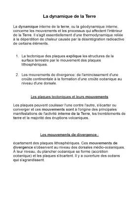 La Dynamique Interne et la Structure du Globe Terrestre - 1ère SVT PDF