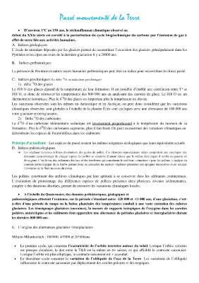 Reconstituer et Comprendre les Variations Climatiques Passées - Fiches et Quiz SVT Terminale