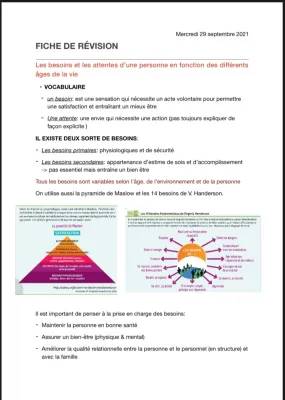 Les Besoins et Attentes des Personnes Âgées: Pyramide de Maslow et 14 Besoins de Virginia Henderson