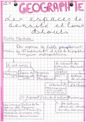 Fiche de révision : Les espaces de faible densité en France 3ème et leurs atouts