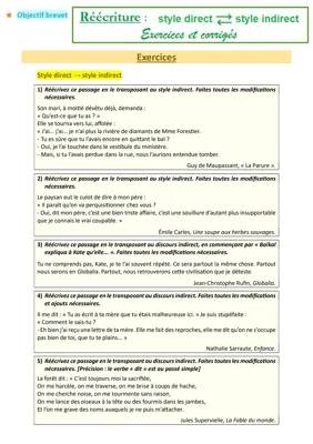 Amuse-toi avec le Discours Direct et Indirect: Exercices Corrigés PDF