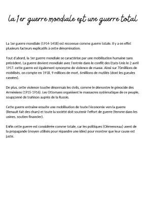 La Mobilisation Générale de 1914 et les Conséquences de la Première Guerre Mondiale