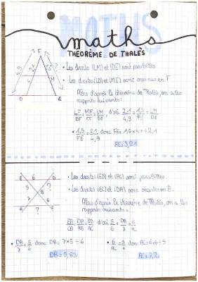 Découvre le Théorème de Thalès et Pythagore avec des Formules et Exercices pour Collège