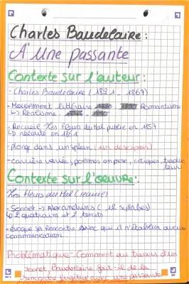 Oral Bac Français: A une passante Baudelaire Analyse et Résumé PDF