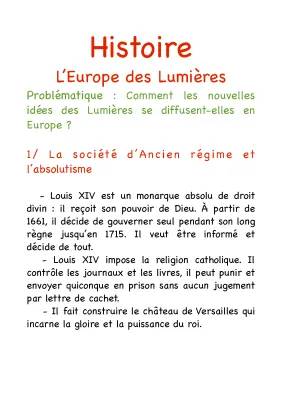 Découvre les Idées des Lumières et l'Ancien Régime en 4ème