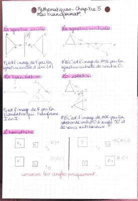 Fiche de Révision Brevet Maths 2023: Exercices Transformations et Symétrie PDF