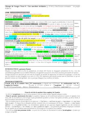 Anecdote du cocher Olympe de Gouges - Analyse linéaire simple