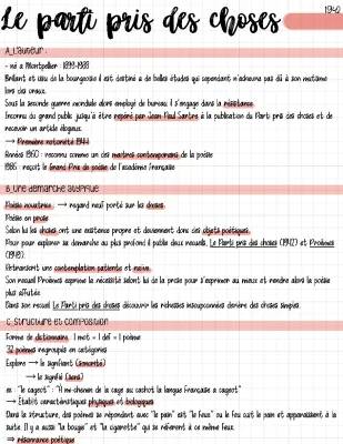 Analyse du livre le parti pris des choses de Francis Ponge en PDF