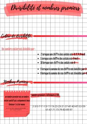 Divisibilité et Nombres Premiers - Cours et Exercices PDF pour 5ème et 4ème