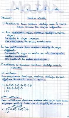 Addition et Soustraction des Nombres Relatifs et Mouvements: Translation et Rotation