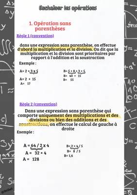 Calculs Avec Parenthèses et Priorités des Opérations 5ème PDF