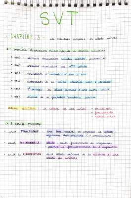 La cellule vivante : exercices corrigés et contrôles en PDF