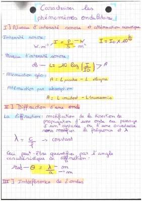 Cours Phénomène Ondulatoire Terminale PDF - Caractériser et Étudier Ondes